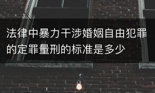 法律中暴力干涉婚姻自由犯罪的定罪量刑的标准是多少