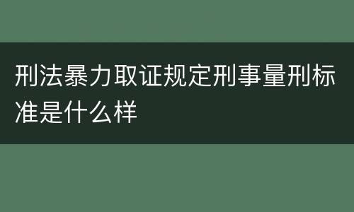 刑法暴力取证规定刑事量刑标准是什么样
