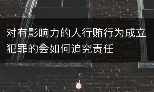 对有影响力的人行贿行为成立犯罪的会如何追究责任