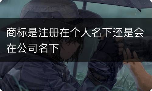 商标是注册在个人名下还是会在公司名下