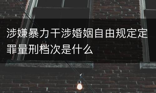 涉嫌暴力干涉婚姻自由规定定罪量刑档次是什么