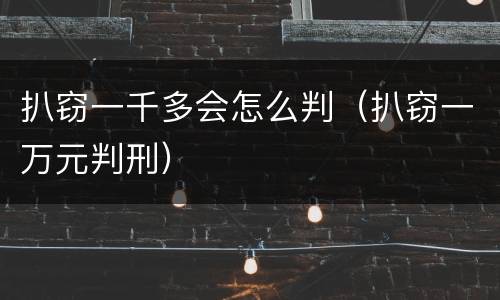 扒窃一千多会怎么判（扒窃一万元判刑）