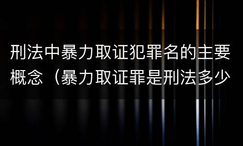 刑法中暴力取证犯罪名的主要概念（暴力取证罪是刑法多少条）