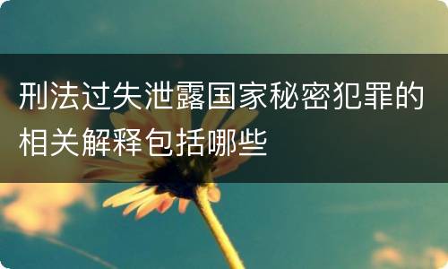 刑法过失泄露国家秘密犯罪的相关解释包括哪些
