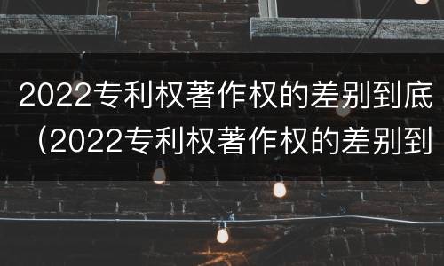 2022专利权著作权的差别到底（2022专利权著作权的差别到底多大）