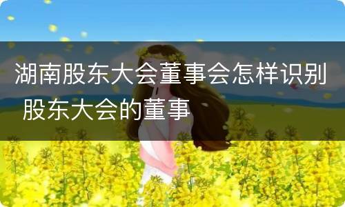湖南股东大会董事会怎样识别 股东大会的董事