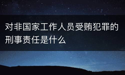 对非国家工作人员受贿犯罪的刑事责任是什么