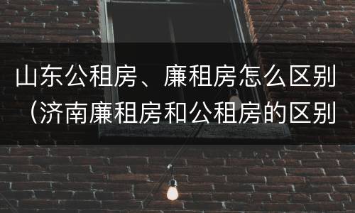 山东公租房、廉租房怎么区别（济南廉租房和公租房的区别）