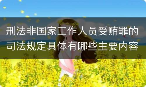 刑法非国家工作人员受贿罪的司法规定具体有哪些主要内容