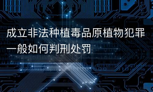 成立非法种植毒品原植物犯罪一般如何判刑处罚