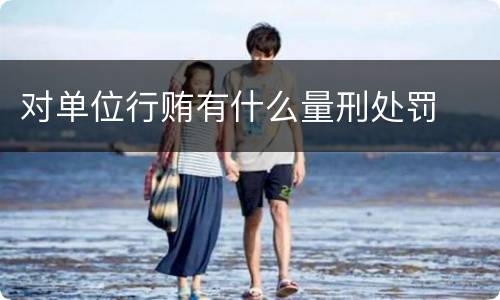 对单位行贿有什么量刑处罚