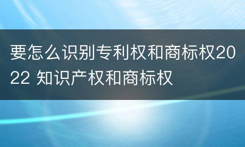 要怎么识别专利权和商标权2022 知识产权和商标权