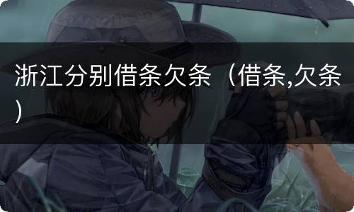 浙江分别借条欠条（借条,欠条）