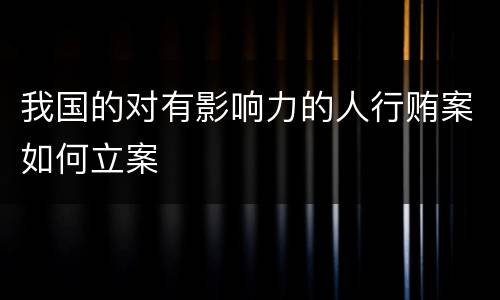 我国的对有影响力的人行贿案如何立案