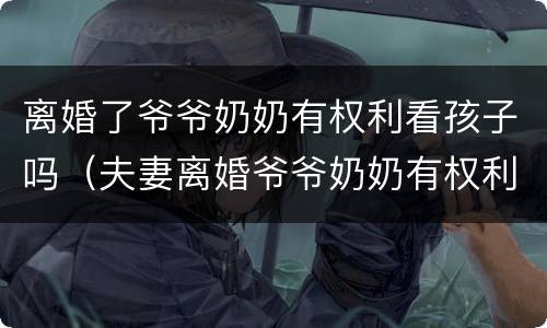 离婚了爷爷奶奶有权利看孩子吗（夫妻离婚爷爷奶奶有权利看孩子吗）