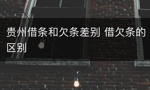 贵州借条和欠条差别 借欠条的区别