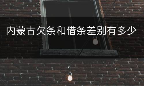 内蒙古欠条和借条差别有多少