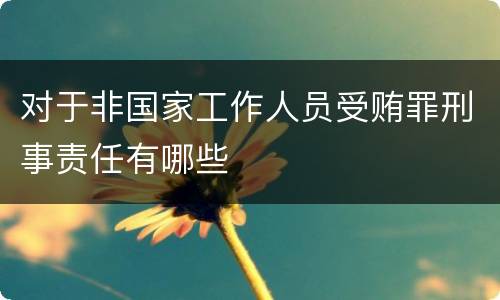对于非国家工作人员受贿罪刑事责任有哪些