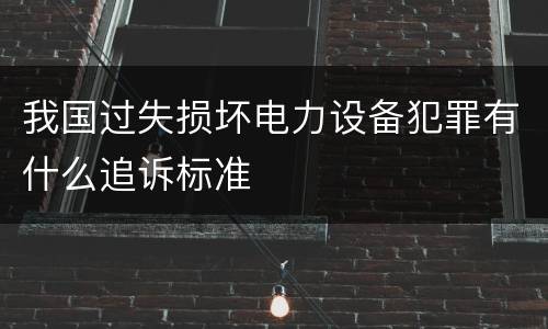 我国过失损坏电力设备犯罪有什么追诉标准