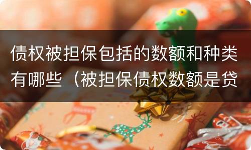 债权被担保包括的数额和种类有哪些（被担保债权数额是贷款数额嘛）