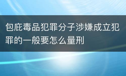 包庇毒品犯罪分子涉嫌成立犯罪的一般要怎么量刑