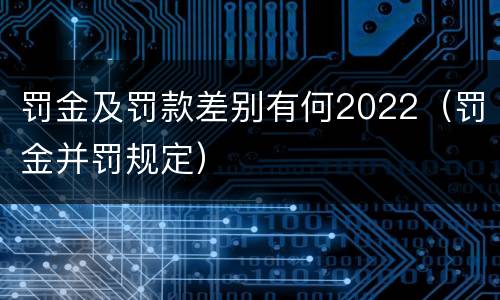罚金及罚款差别有何2022（罚金并罚规定）