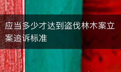 应当多少才达到盗伐林木案立案追诉标准