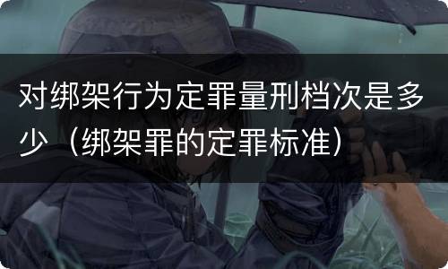 对绑架行为定罪量刑档次是多少（绑架罪的定罪标准）