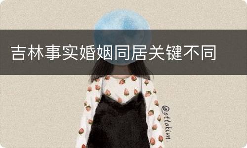 吉林事实婚姻同居关键不同
