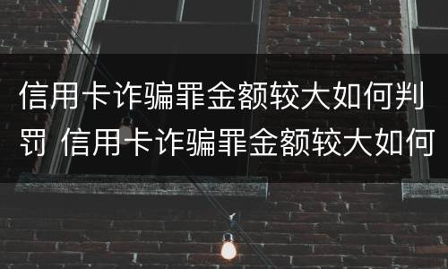 信用卡诈骗罪金额较大如何判罚 信用卡诈骗罪金额较大如何判罚的