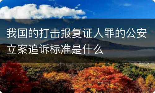 我国的打击报复证人罪的公安立案追诉标准是什么