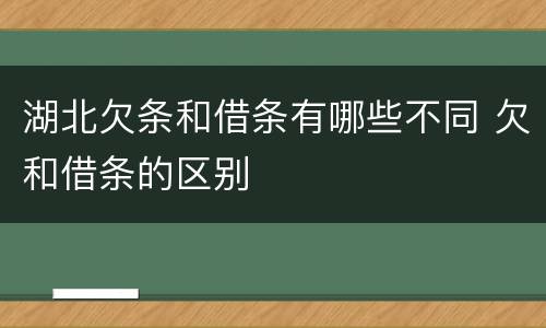 湖北欠条和借条有哪些不同 欠和借条的区别