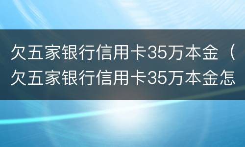 欠五家银行信用卡35万本金（欠五家银行信用卡35万本金怎么算）