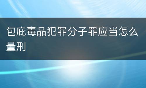 包庇毒品犯罪分子罪应当怎么量刑
