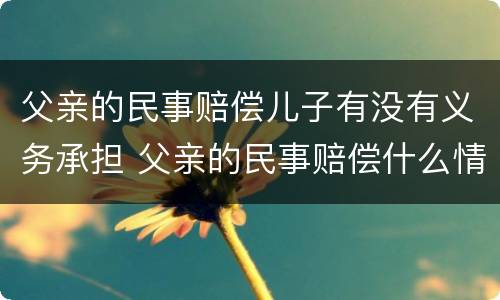 父亲的民事赔偿儿子有没有义务承担 父亲的民事赔偿什么情况下要由子女承担