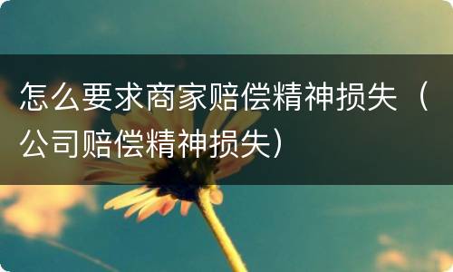 怎么要求商家赔偿精神损失（公司赔偿精神损失）