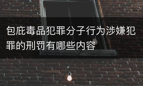 包庇毒品犯罪分子行为涉嫌犯罪的刑罚有哪些内容