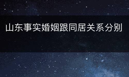 山东事实婚姻跟同居关系分别