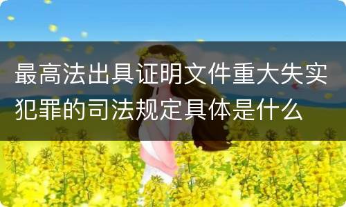 最高法出具证明文件重大失实犯罪的司法规定具体是什么