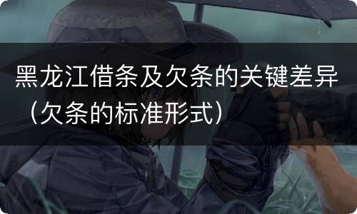 黑龙江借条及欠条的关键差异（欠条的标准形式）