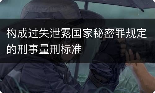 构成过失泄露国家秘密罪规定的刑事量刑标准