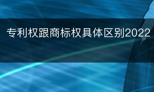 专利权跟商标权具体区别2022
