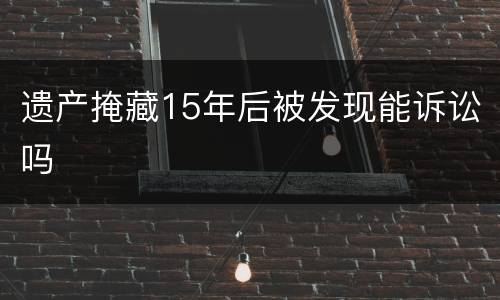 遗产掩藏15年后被发现能诉讼吗