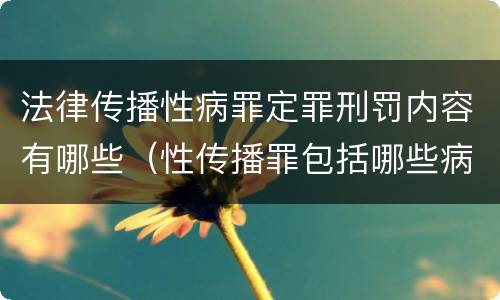 法律传播性病罪定罪刑罚内容有哪些（性传播罪包括哪些病）