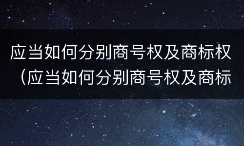 应当如何分别商号权及商标权（应当如何分别商号权及商标权和商标权）