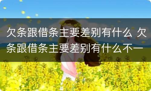 欠条跟借条主要差别有什么 欠条跟借条主要差别有什么不一样