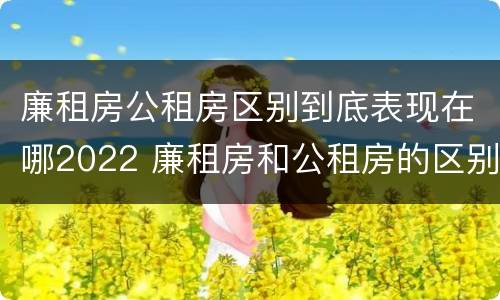 廉租房公租房区别到底表现在哪2022 廉租房和公租房的区别到底是什么?