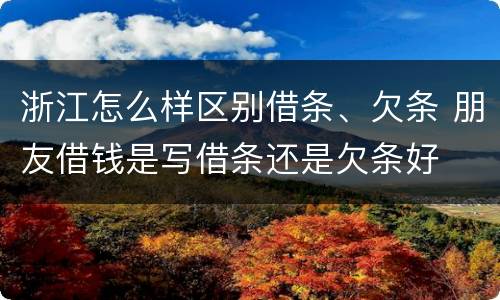 浙江怎么样区别借条、欠条 朋友借钱是写借条还是欠条好