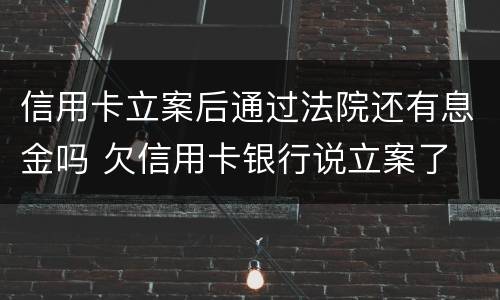信用卡立案后通过法院还有息金吗 欠信用卡银行说立案了