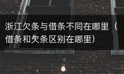 浙江欠条与借条不同在哪里（借条和欠条区别在哪里）